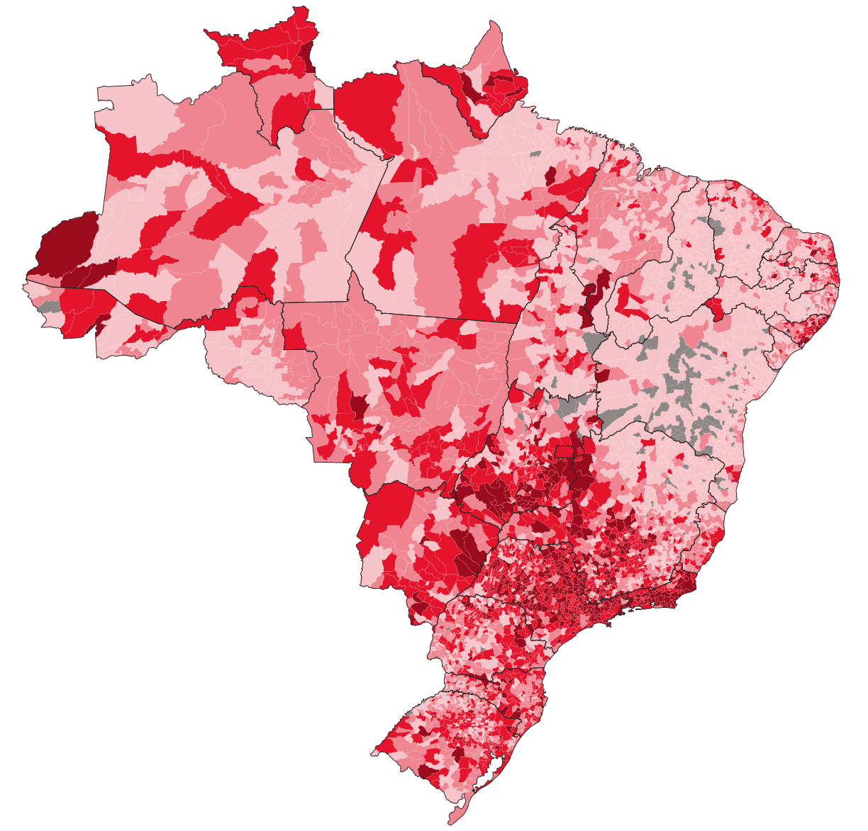 Mapa de Brasil por municipio: cuánto subió Lula entre los dos candidatos
